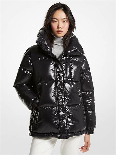 michael michael kors ciré puffer coat|michael kors puffer coat packable.